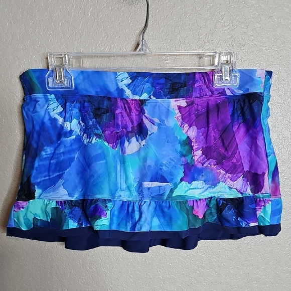 Title Nine Medium Swim Skirt Bottom  Vibrant Blue and Purple Women's Bikini - Picture 1 of 8